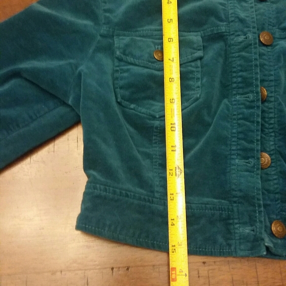 Copper Key Teal Velvet Cropped Jacket - Picture 12 of 12